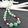 Glass pearls green necklace