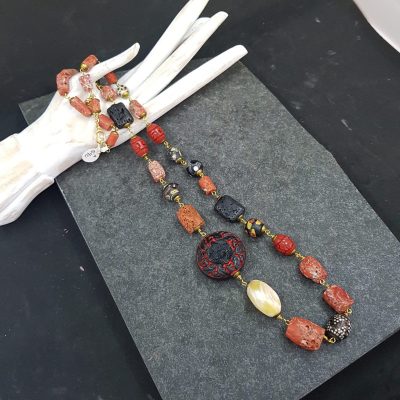 Coral Trade Bead Cinnabar Necklace