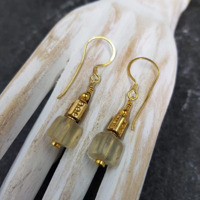 Gold Rock Crystal Earrings
