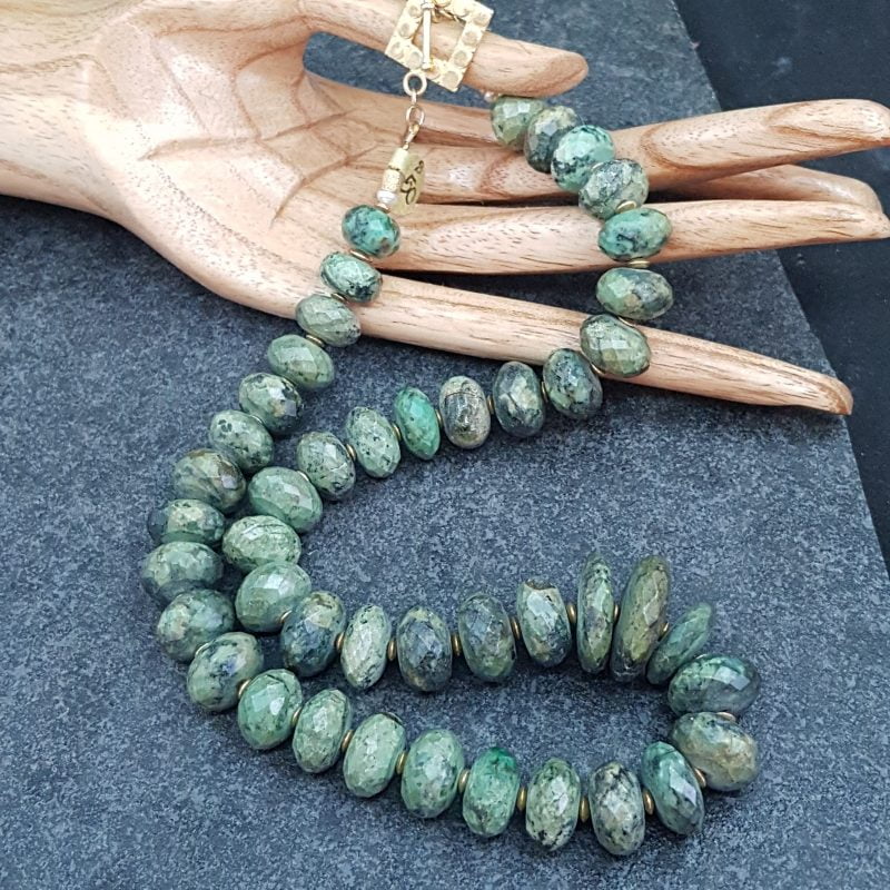 Faceted Natural Turquoise Necklace