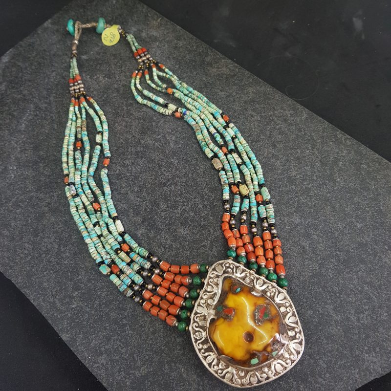 Amber Turquoise Coral Necklace