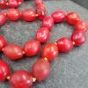 Red Bohemian Egg Bead Necklace