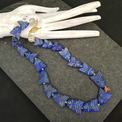 Lapis Coral Knotted Necklace