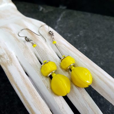 Japanese Glass Yellow earrings