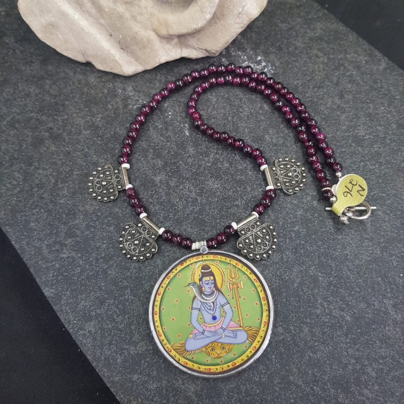 Krishna Garnet Pendant Necklace