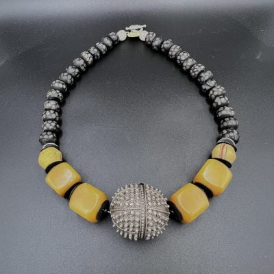 Yemen silver amber necklace