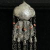 Antique Chinese Coral Silver Earrings