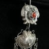 Antique Chinese Silver Coral Chain Earrings