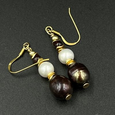 Pearl Garnet earrings