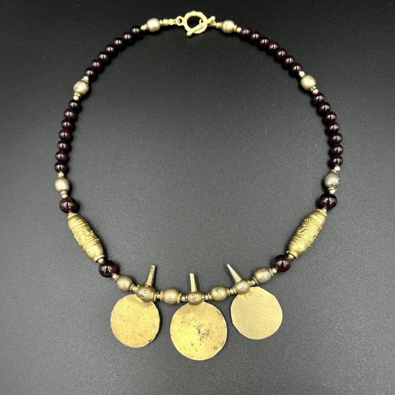 Yemen Gold Garnet Necklace
