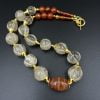 ROck crystal carnelian gold necklace