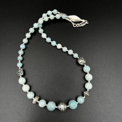 Chalcedony silver necklace