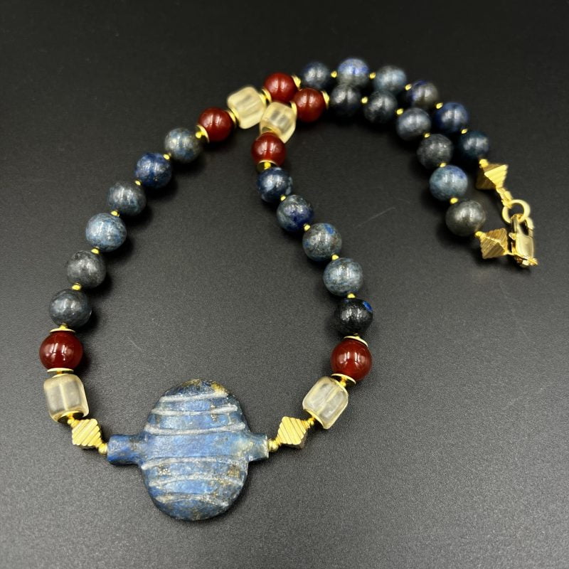 Ancient Lapis Rock Crystal Necklace