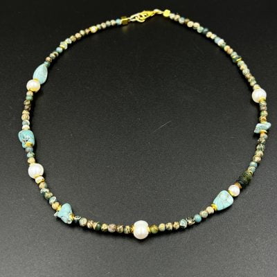 Turquoise pearls necklace