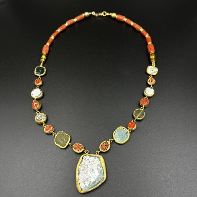 Roman Glass Pendants Necklace